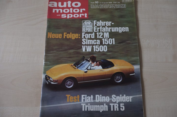 Deckblatt Auto Motor und Sport (16/1968)